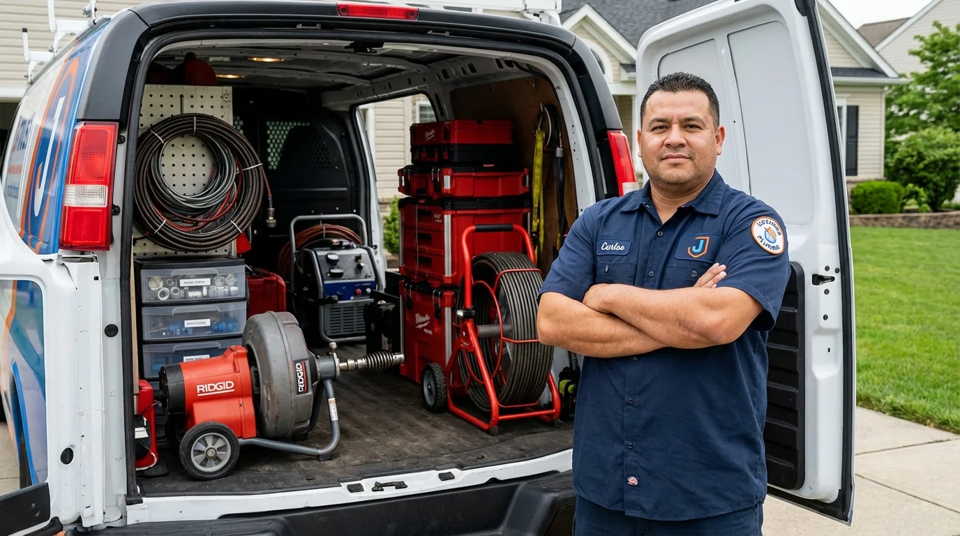 Professional drain cleaning equipment and Johns Plumbing LLC plumber in Barrow