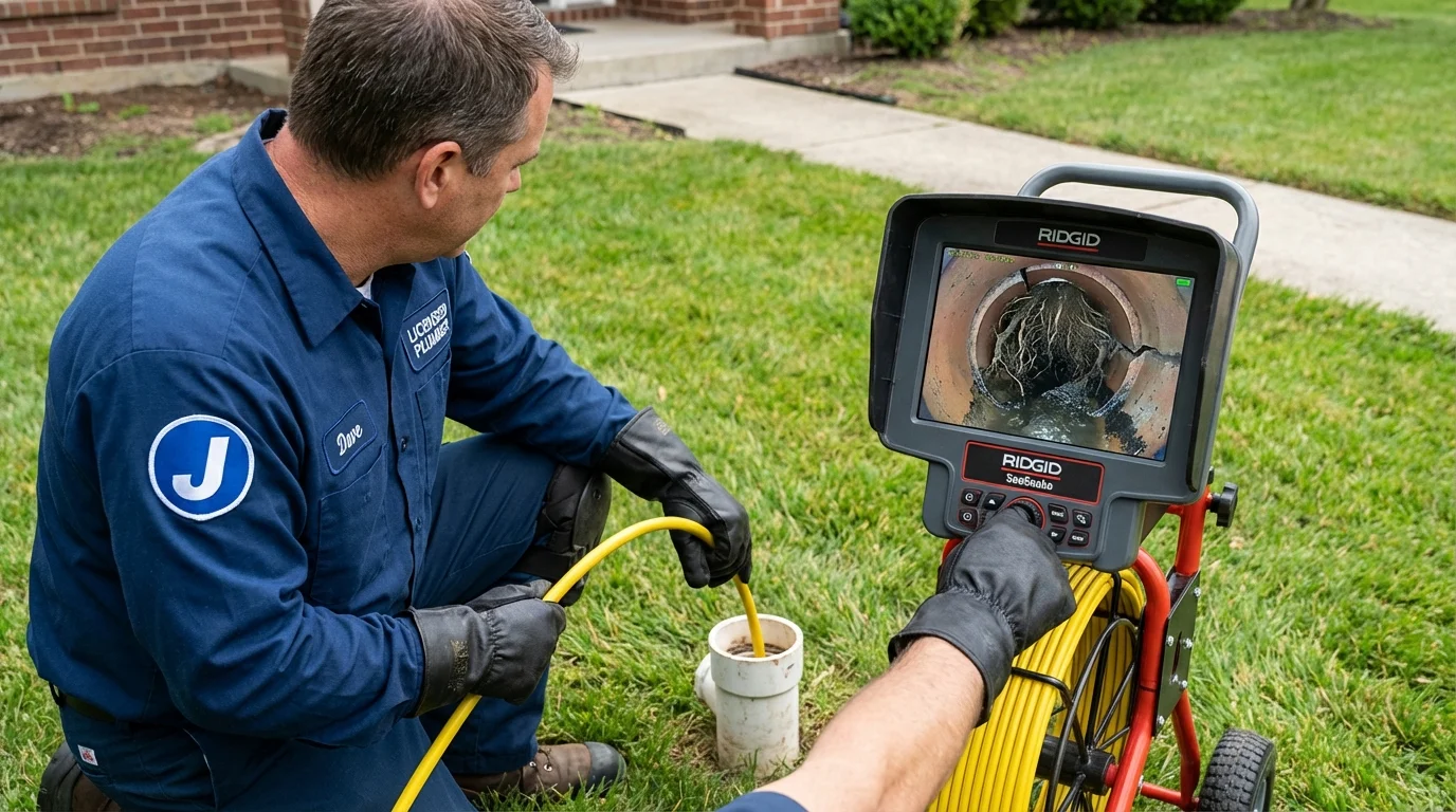 Sewer camera inspection being performed by Johns Plumbing LLC in Barrow