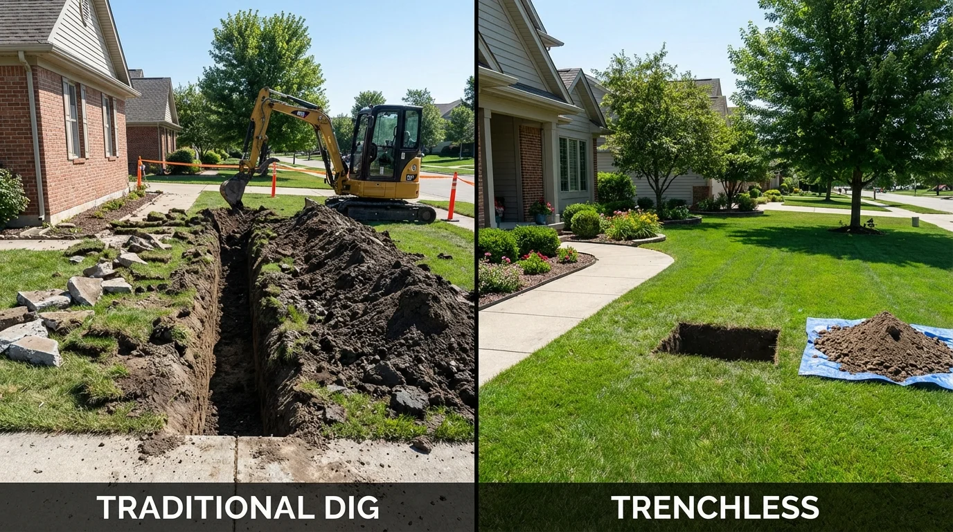 Trenchless sewer repair with minimal yard damage versus traditional excavation in Barrow, AK
